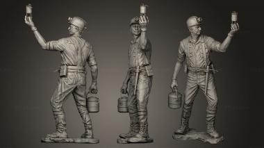 Figurines of people COAL MINER 3d model